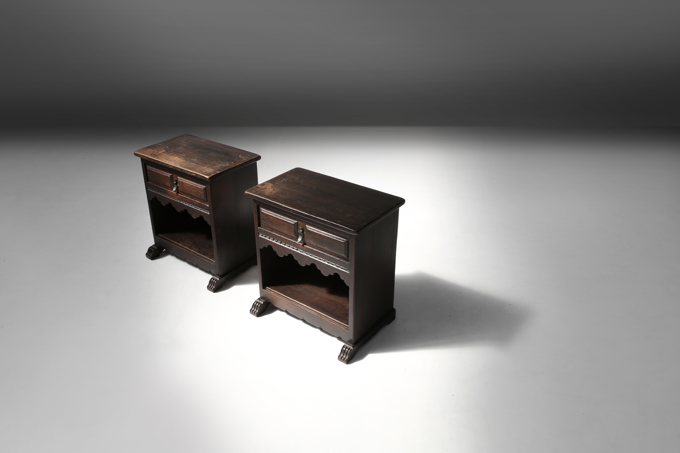 Set of two rustic nightstands Ca.1900thumbnail